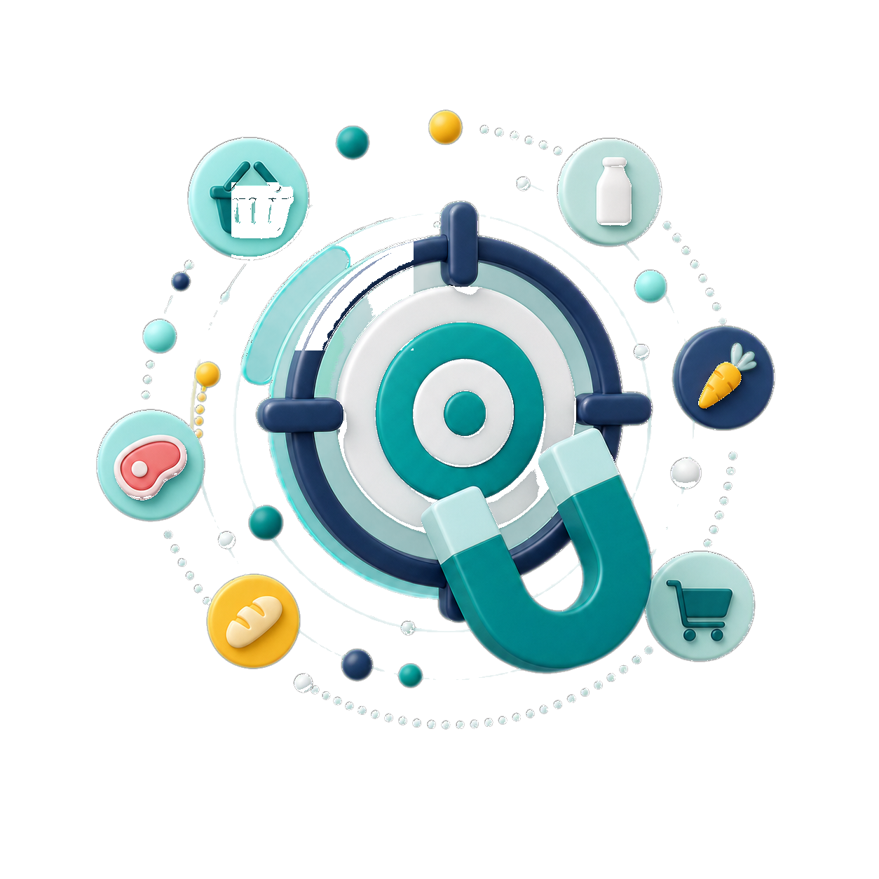 Target and magnet visual for shopper-signal targeting