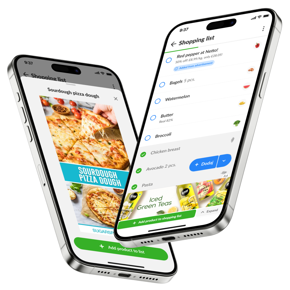 Aplikacja zakupowa Listonic z formatami reklamowymi