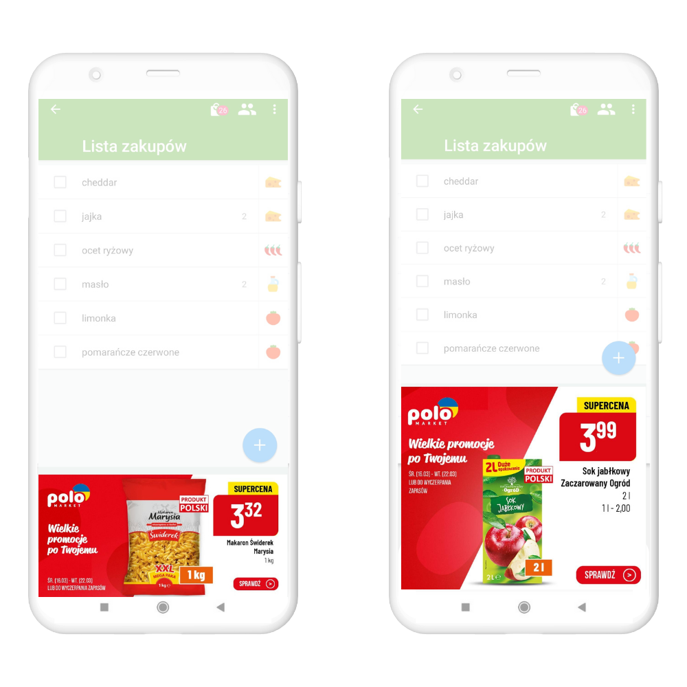 Kampania sieci handlowej Polomarket w Listonic